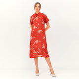 Red Butterfly Cheongsam Dress