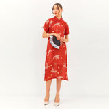 Red Butterfly Cheongsam Dress