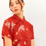 Red Butterfly Cheongsam Dress