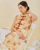 Golden Lotus Cheongsam Top