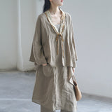 Loose Lace-up Cardigan Embroidered  Qipao Cheongsam Top