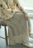 Distressed Versatile Twill Crinkle Qipao Cheongsam Skirt