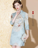 Pearl Blue Qipao Cheongsam